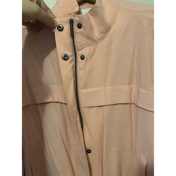 Womens Nine West Pink Bomber Jacket Coat Zipper Front with Snaps Pockets Size L - Picture 7 of 9